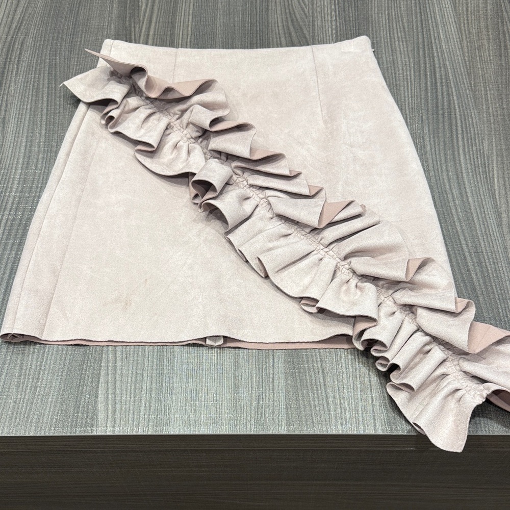 Elegant Mauve Ruffle A-Line Skirt